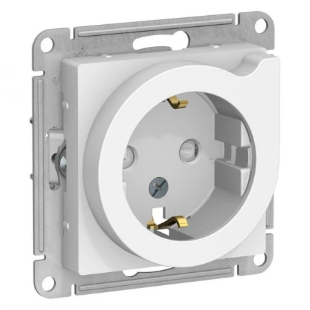 Розетка 2К+З Systeme Electric AtlasDesign 16A 250V со шторками белая ATN000147