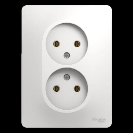 Розетка двойная 2К Systeme Electric Glossa 16A 250V белая GSL000120