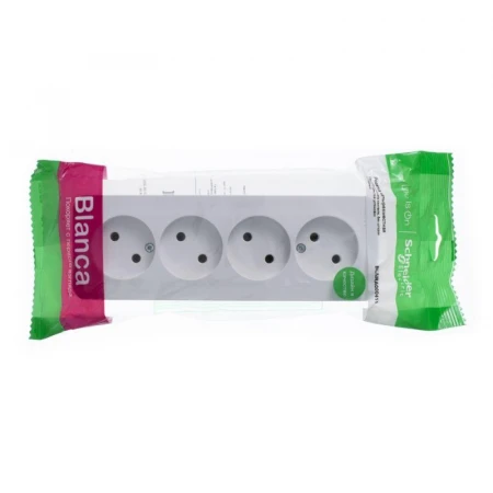 Розетка четырехместная 2К Systeme Electric Blanca 16A 250V белая BLNRA000411