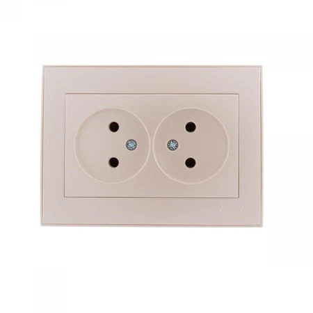 Розетка 2-ая без зазем. Lezard Rain белый жемчуг 703-3030-128