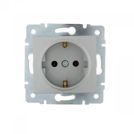 Розетка с защитой от детей Lezard Karina серебро 707-4388-124B