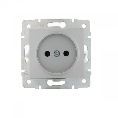 Розетка без зазем. Lezard Karina серебро 707-4388-121