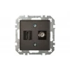 Розетка HDMI/TV оконечная Liregus Epsilon антрацит 28-1132 Розетка HDMI/TV оконечная Liregus Epsilon антрацит 28-1132