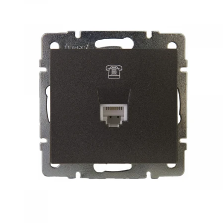 Розетка телефонная евро Lezard Rain черная 703-4188-137