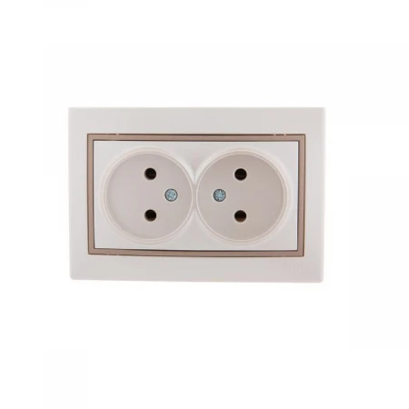 Розетка 2-ая без зазем. Lezard Mira белый жемчуг с кор. вст. 701-3031-128