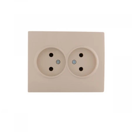 Розетка 2-ая без зазем. Lezard Karina кремовая 707-0300-128