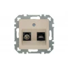 Розетка TV/RJ45 Liregus Retro кремовый омбре 29-135 Розетка TV/RJ45 Liregus Retro кремовый омбре 29-135