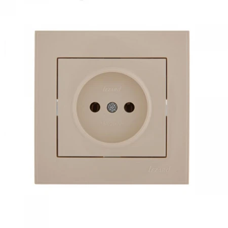 Розетка без зазем. Lezard Rain кремовая 703-0303-121