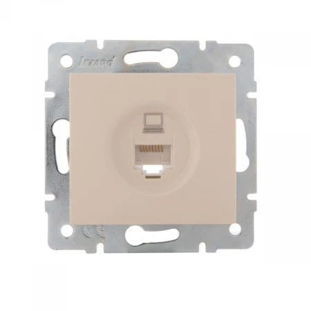 Розетка компьютерная Lezard Karina кремовая 707-0388-139