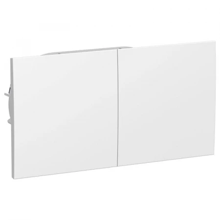 Розетка двойная 2К+З Systeme Electric AtlasDesign 16A 250V со шторками и крышкой белая ATN000128