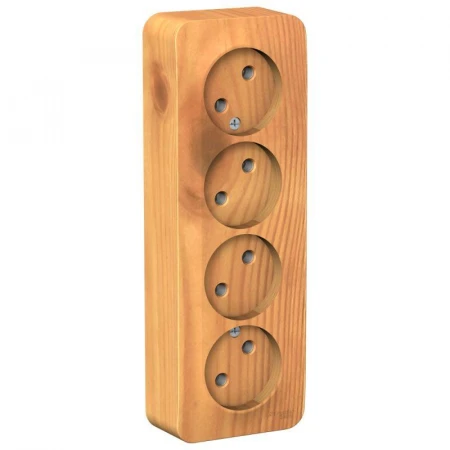 Розетка четырехместная 2К Systeme Electric Blanca 16A 250V ясень BLNRA000415