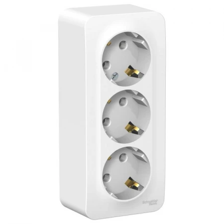 Розетка тройная 2К+3 Systeme Electric Blanca 16A 250V белая BLNRA010311