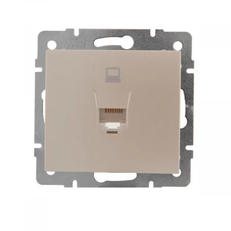 Розетка компьютерная Lezard Rain белый жемчуг 703-3088-139