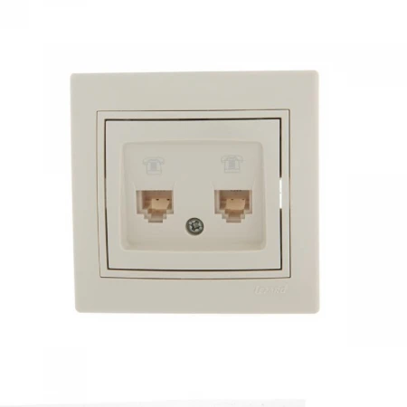 Розетка 2-ая телефонная евро Lezard Mira кремовая 701-0303-138