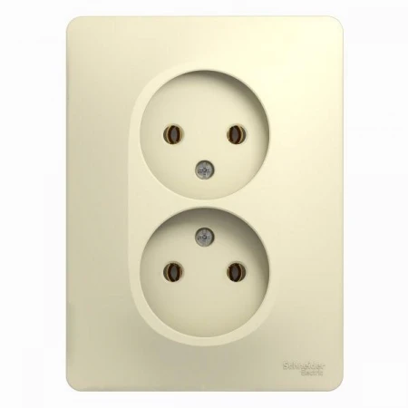 Розетка двойная 2К Systeme Electric Glossa 16A 250V бежевая GSL000220