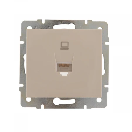 Розетка компьютерная Lezard Rain кремовая 703-0388-139