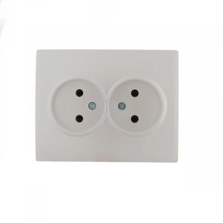 Розетка 2-ая без зазем. Lezard Karina белый жемчуг 707-3000-128B