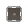 Розетка 2xUSB Liregus Retro коричневый омбре 29-016 Розетка 2xUSB Liregus Retro коричневый омбре 29-016