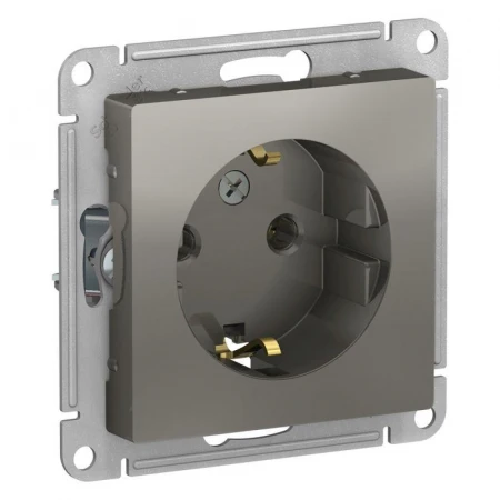 Розетка 2К+З Systeme Electric AtlasDesign 16A 250V сталь ATN000943