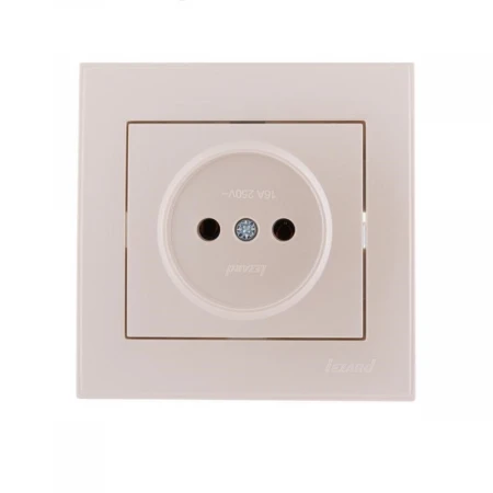 Розетка без зазем. Lezard Rain белый жемчуг 703-3030-121