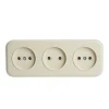 Розетка тройная 2P Stekker Брест слоновая кость PST16-50-20 49055 Розетка тройная 2P Stekker Брест слоновая кость PST16-50-20 49055