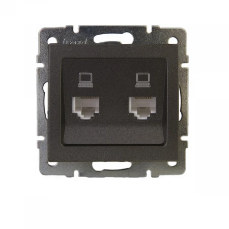 Розетка 2-ая компьютерная Lezard Rain черная 703-4188-141