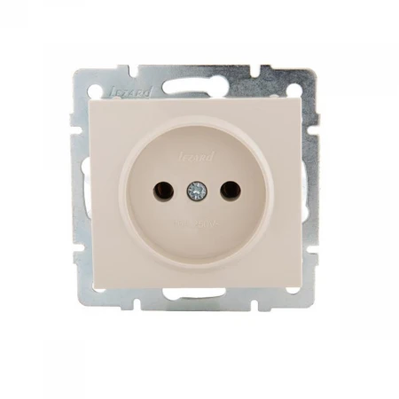 Розетка без зазем. Lezard Rain кремовая 703-0388-121