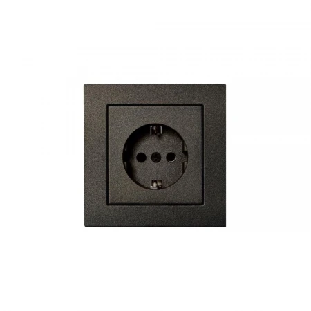 Розетка 2P+E Liregus Epsilon со шторками антрацит 28-1067