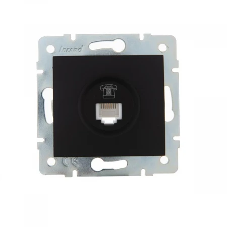 Розетка телефонная евро Lezard Karina черная 707-4288-137