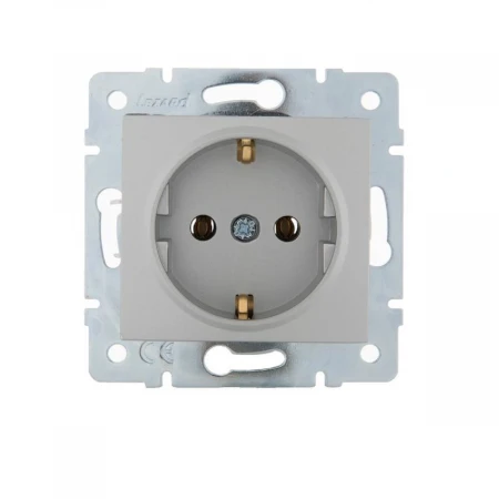 Розетка с зазем. Lezard Karina серебро 707-4388-122B