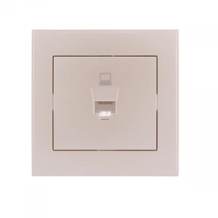 Розетка компьютерная Lezard Rain белый жемчуг 703-3030-139