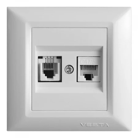 Розетка LAN/телефонная Vesta-Electric Roma белый FRZ00010204BEL
