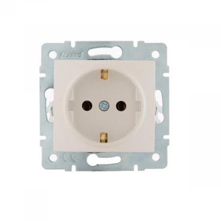 Розетка с зазем. Lezard Karina белый жемчуг 707-3088-122