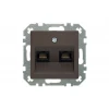 Розетка 2хRJ45 Liregus Retro коричневый омбре 29-036 Розетка 2хRJ45 Liregus Retro коричневый омбре 29-036