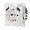 Розетка LK Studio с з/к + 2хUSB разъема, 2А (белый) LK60 868004-1 Розетка LK Studio с з/к + 2хUSB разъема, 2А (белый) LK60 868004-1