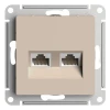 Розетка компьютерная 2xRJ45 Systeme Electric AtlasDesign кат. 5Е песочный ATN001285 Розетка компьютерная 2xRJ45 Systeme Electric AtlasDesign кат. 5Е песочный ATN001285