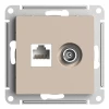 Розетка компьютерная RJ45/телевизионная TV Systeme Electric AtlasDesign кат. 5Е песочный ATN001289 Розетка компьютерная RJ45/телевизионная TV Systeme Electric AtlasDesign кат. 5Е песочный ATN001289