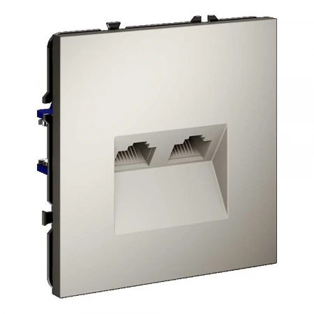 Розетка компьютерная встраиваемая Voltum S70 двойная RJ45+RJ45 кат.6, (кашемир) VLS060203