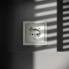 Розетка встраиваемая Voltum S70 с заземлением и защитными шторками, 16А, с USB, A+С, (сталь) VLS040505