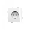 Розетка встраиваемая Voltum S70 с заземлением и защитными шторками, 16А, (белый глянцевый) VLS040201