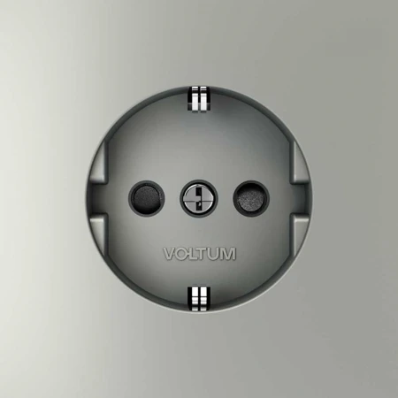 Розетка встраиваемая Voltum S70 с заземлением и защитными шторками, 16А, (сталь) VLS040205