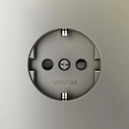 Розетка встраиваемая Voltum S70 с заземлением и защитными шторками, 16А, (шелк) VLS040204