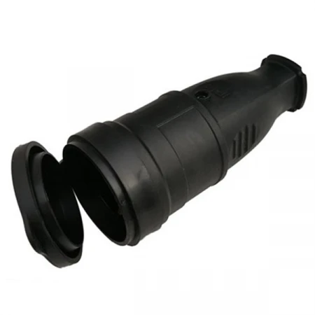 Розетка разборная General GRV-S-16-R-G-B-IP44, 16А, круглая, с/з, черная, IP44, 1/20/200