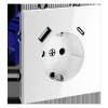 Розетка встраиваемая Voltum S70 с заземлением и защитными шторками, 16А, с USB, A+С, (белый глянцевы VLS040501 Розетка встраиваемая Voltum S70 с заземлением и защитными шторками, 16А, с USB, A+С, (белый глянцевы VLS040501