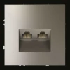 Розетка компьютерная встраиваемая Voltum S70 двойная RJ45+RJ45 кат.6, (шелк) VLS060204
