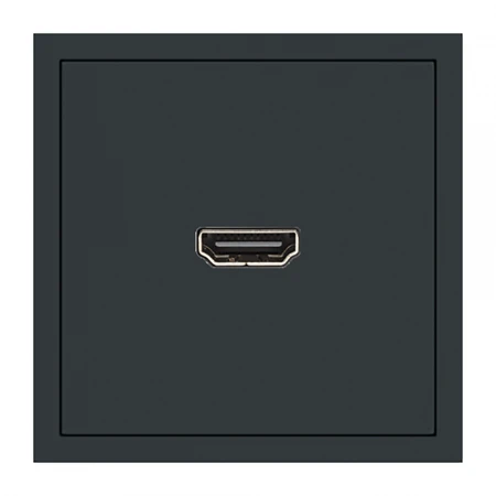 Розетка HDMI 2.0 Type A (механизм), серия Эмили, STEKKER, RST00-5118-05, черный уголь, soft touch 50171