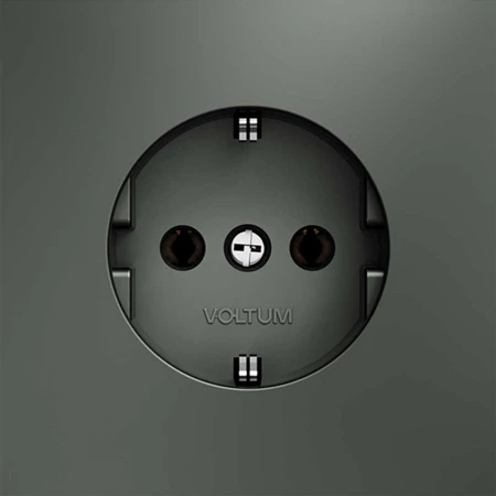 Розетка встраиваемая Voltum S70 с заземлением 16А, (титан) VLS040106