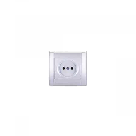 Розетка Makel 1-м СП Defne 10А IP20 б/з сереб. 42065022