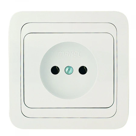 Розетка Makel 1-м СП Mimoza без заземл. бел/бел. 12022