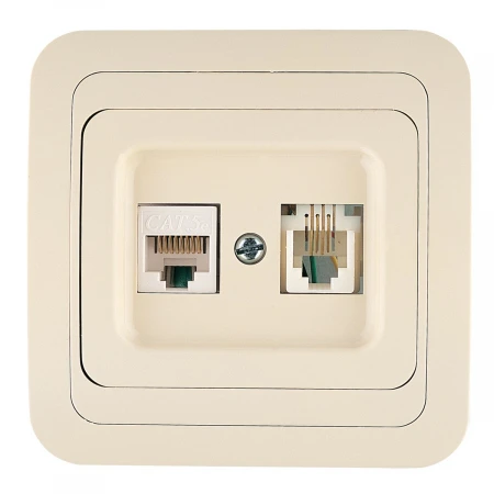 Розетка комп. ( cat 5) + тf евро Makel Mimoza 25037